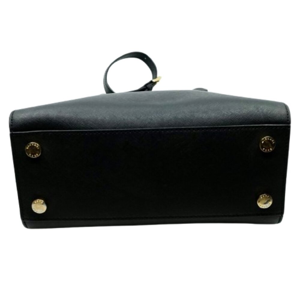 MICHAEL KORS~Selma~BLACK SAFFIANO LEATHER SATCHEL CROSSBODY BAG - Picture 5 of 6